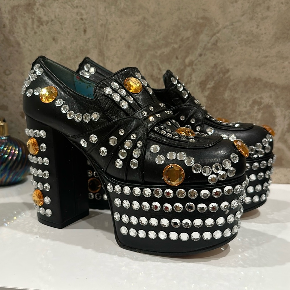 Gucci  Emilna crystal platforms size 35